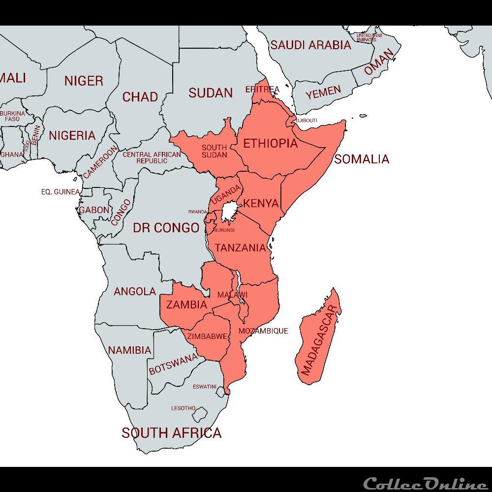 AF-1. 동아프리카 (Eastern Africa) 좁은 뜻으로는 영국식민지였던 우간다 와 케냐 및 독일령 소말리아, 제1차 세계대전 후에 신탁통치령이 되었던 탄자니아· 르완다 ·부룬디 등의 지역을 가리킨다. 그러나 일반적으로는 에티오피아에서부터 모잠비크 잠베지강 ( 江 )까지의...