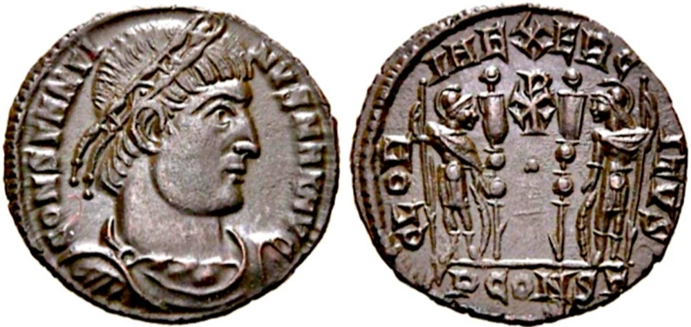 Early christian coins Coins with Christian symbols until AD 350