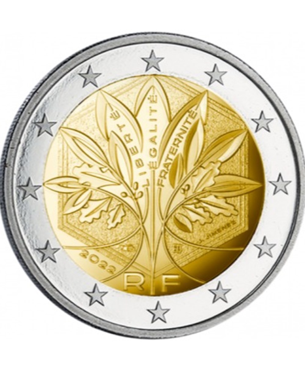 France série 2 A partir du 1 er janvier 2022 Concerne uniquement les pièces de 1 & 2 € La pièce a été frappée à Pessac, en Gironde, et créée par Joaquim...