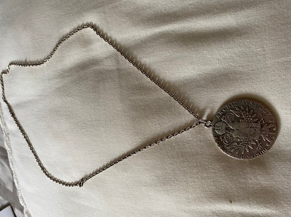 Médaillon pièce de monnaie MONNAIE, AUTRICHE, JOSEPH II Thaler - 1780 - EN PENDENTIF ARGENT
