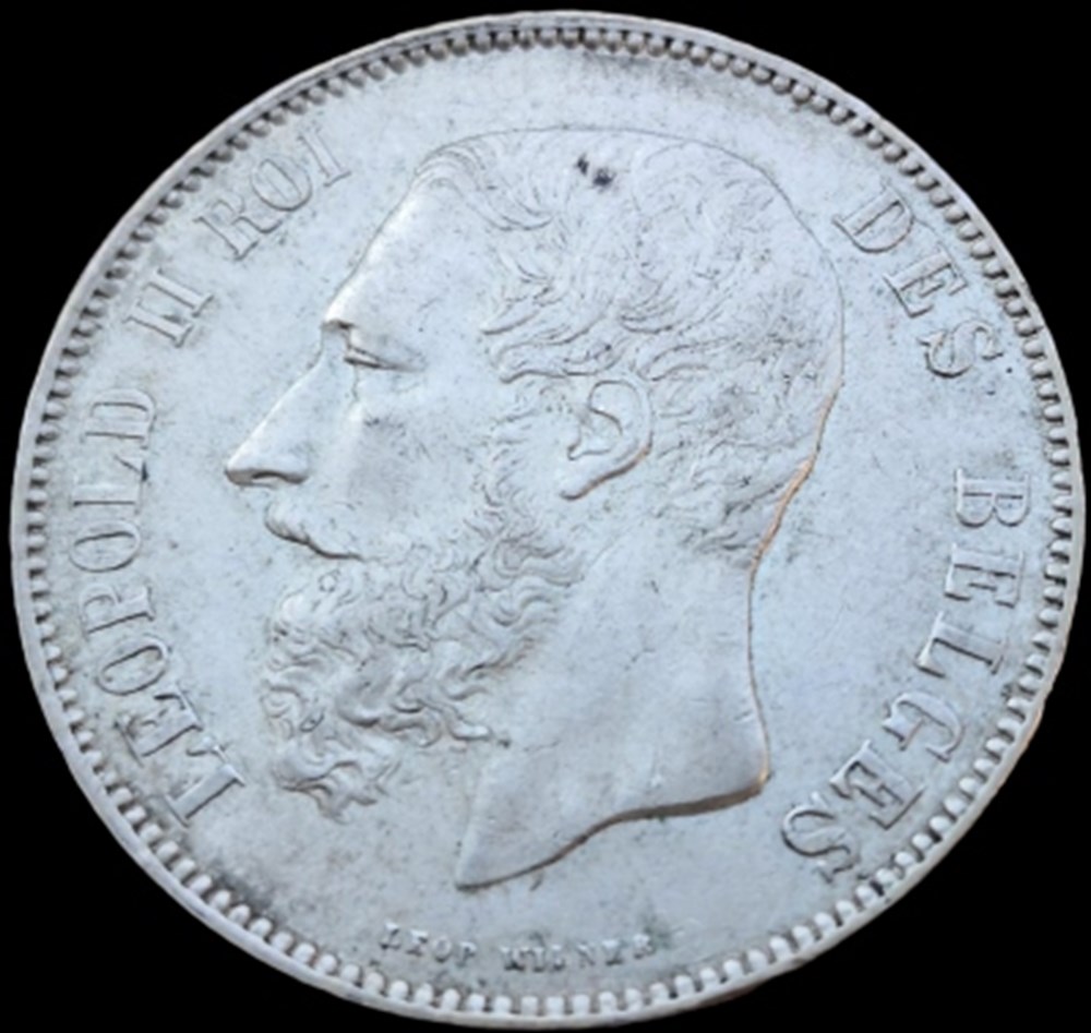 écu de 5 Francs XIX èm Belgique écu de 5 Francs XIX èm Belgique