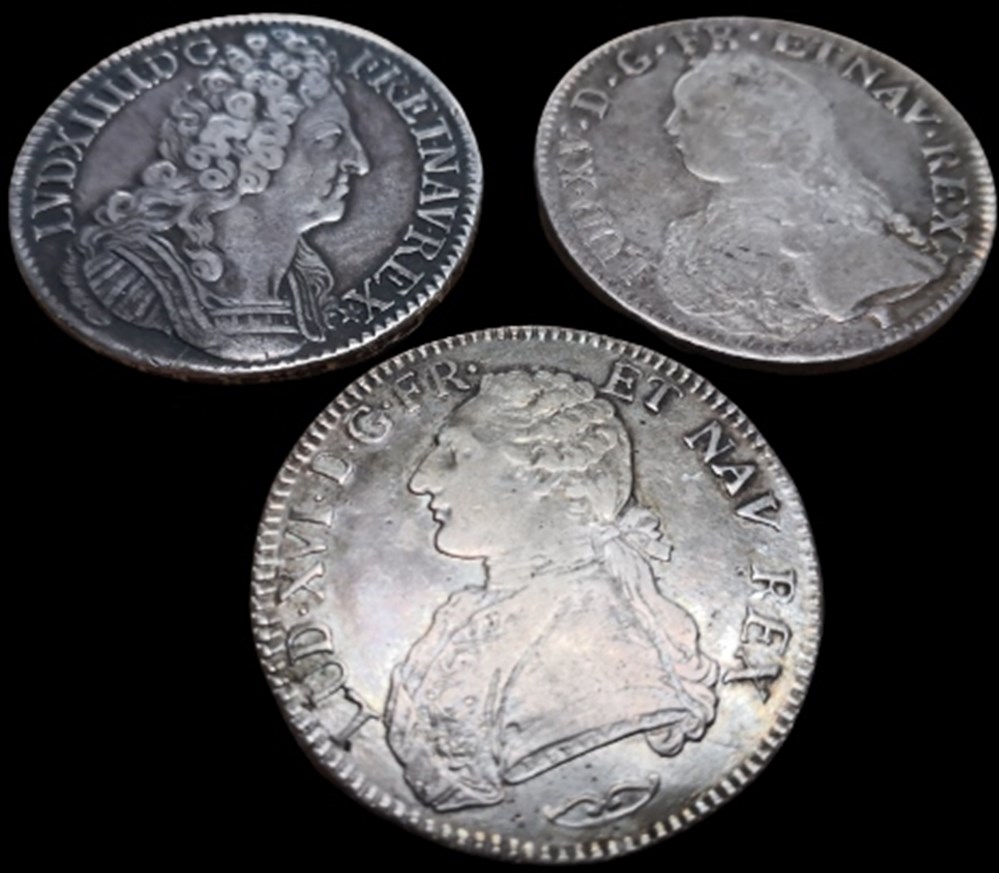 Ecus Ancien Régime Français en argent. Gros modules de France.