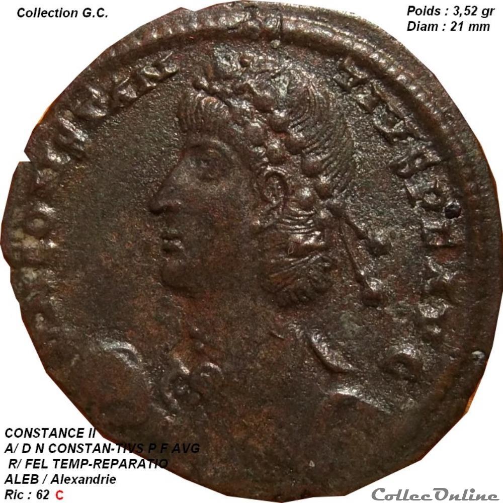 CONSTANCE II : 7 août 317 ap. J.-C., /: 3 novembre 361 ap. J.-C., Mopsueste, Turquie L'Empire Chrétien (337 à 363)