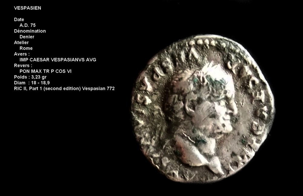  Denier DOMITIEN N&eacute; le 24 octobre 51 Rome, assassin&eacute; le 18 septembre 96 