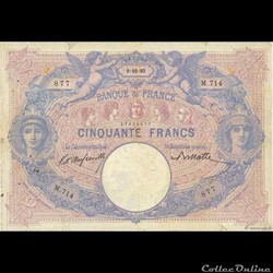 50 francs Bleu & Rose - 1893