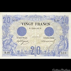20 francs CHAZAL / DUJARDIN (1874 - 1905)