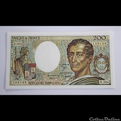 billets banque de France 'Montesquieu'