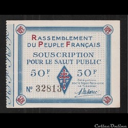 LES BILLETS  DU R.P.F.