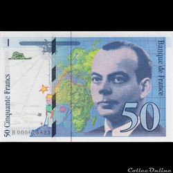 F72 ( 50 FRANCS SAINT-EXUPERY Type 1992 )