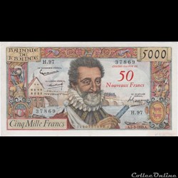 F54 (5000 FRANCS HENRI IV TYPE 1957)