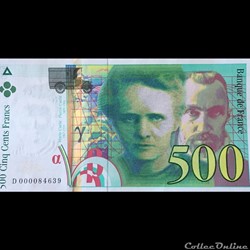 F76 ( 500 FRANCS PIERRE ET MARIE CURIE Type 1993 Modifié )