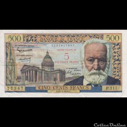 F52 (500 FRANCS & 5NF FRANCS VICTOR HUGO TYPE 1953 /1959)