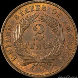 Two Cents - Union Shield (1864-1873) USA