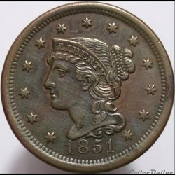 One Cent - Braided Hair (1839-1857) USA