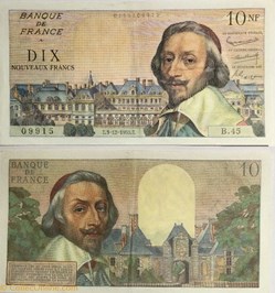 10 Nouveaux Francs RICHELIEU FRANCE 1959 F.57.04