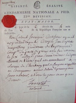 Documents de la Gendarmerie Nationale 1791-1804