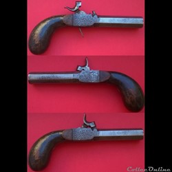 PISTOLET DE POCHE A PERCUSSION XIXe.