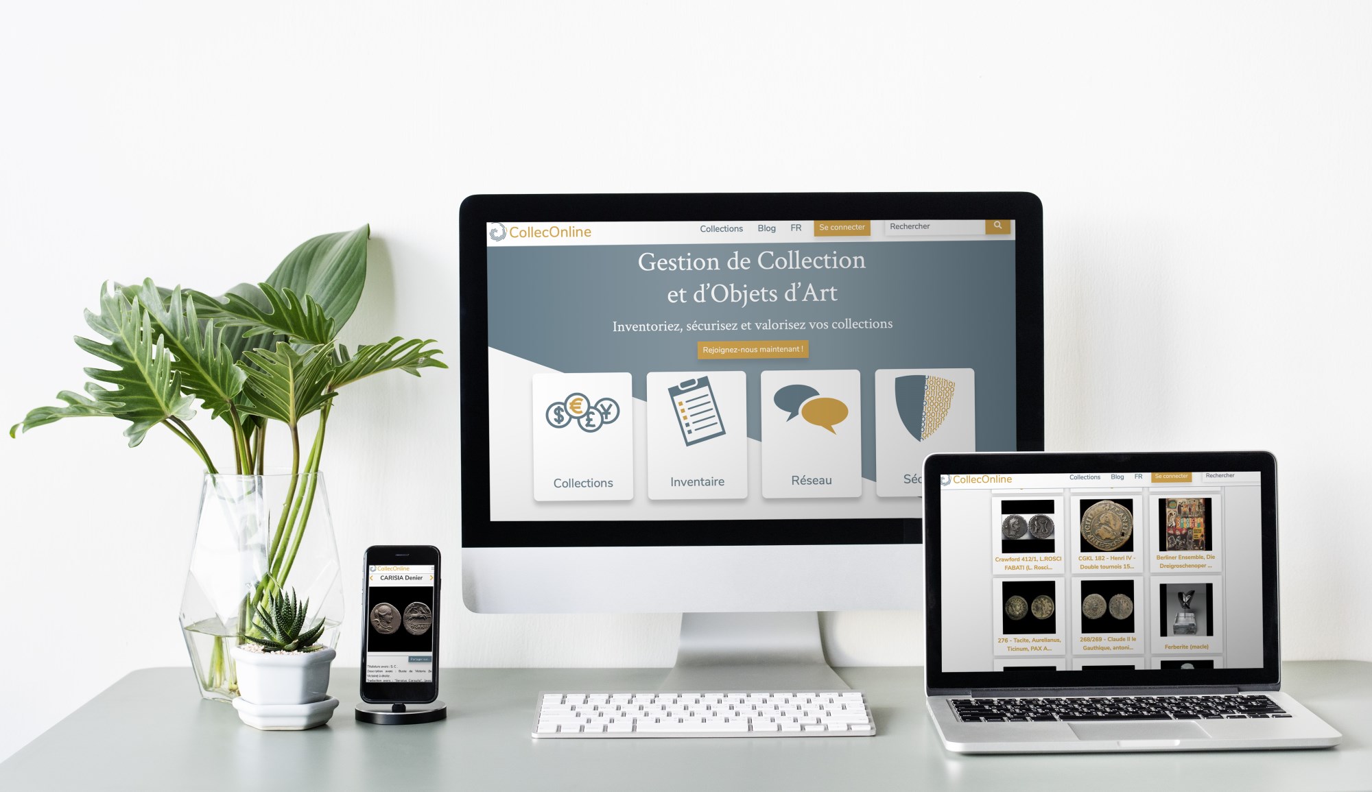 CollecOnline, la solution de gestion de collection, fait peau neuve ! Compatibilite-smartphone-tablette-ordinateur-bureau-fond-blanc
