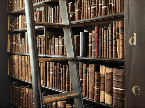 Library containing ancient collectable books.