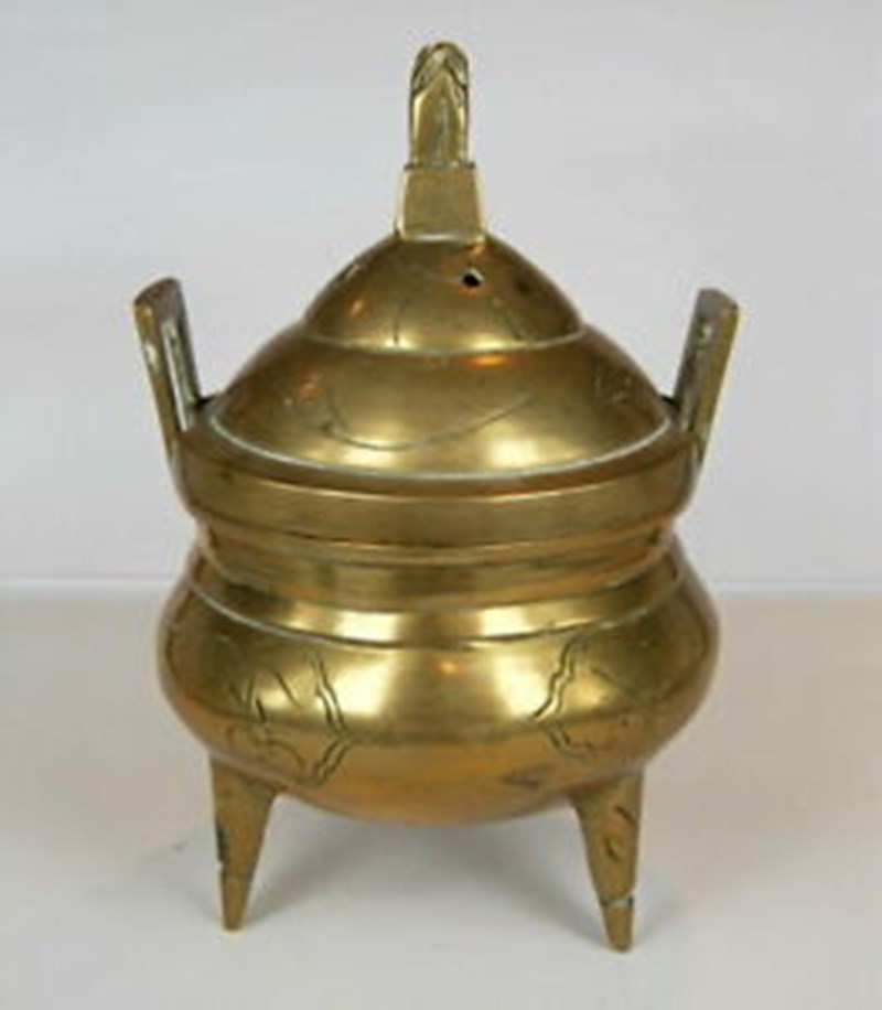 Brule encens ancien laiton