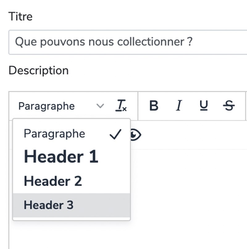 titre, sous titres, paragraphe