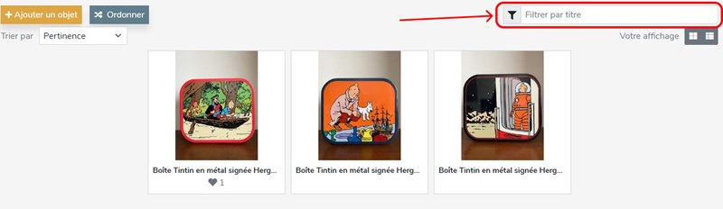 filtre titre