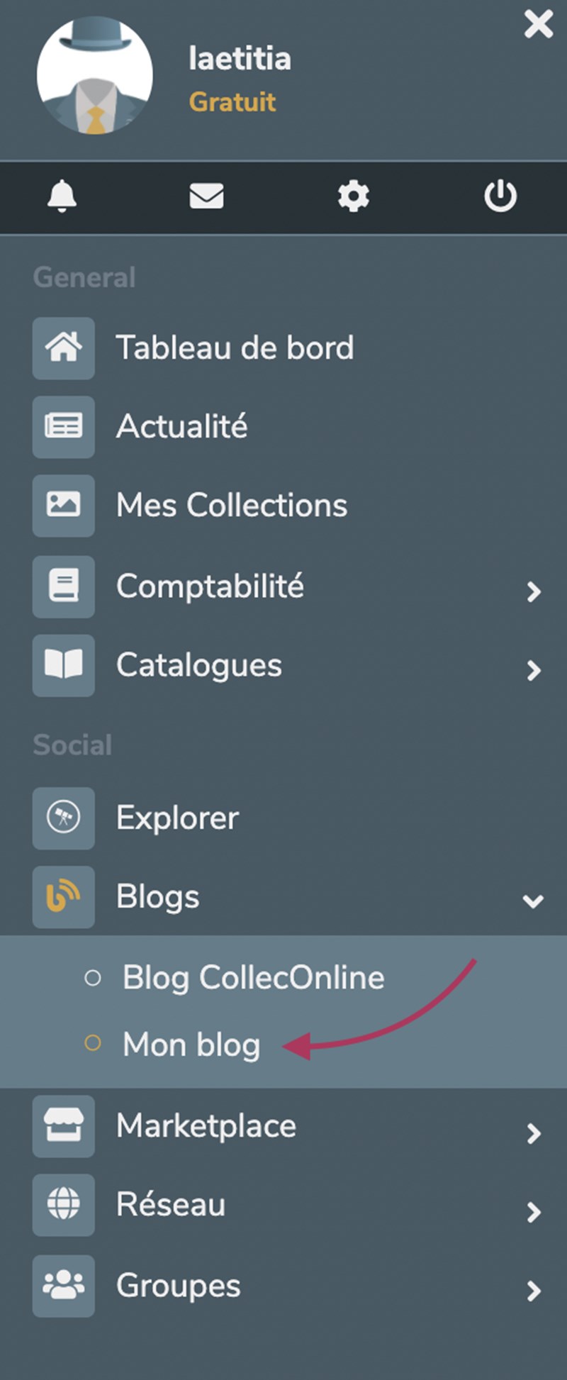 mon blog menu