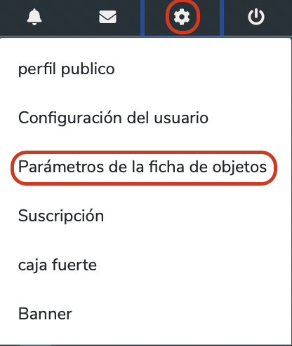 Paramètres fiche objets
