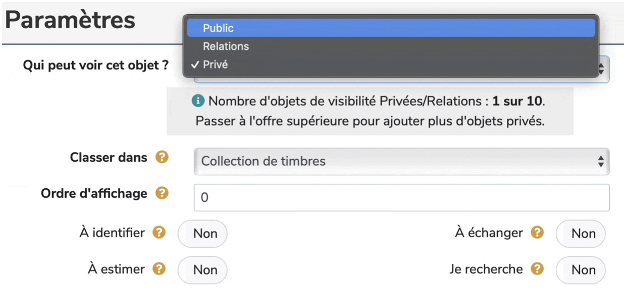 paramètres de confidentialité
