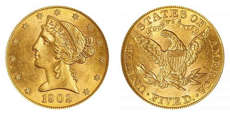  5 Dólares O US 